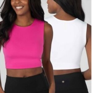 Yogalicious Pure Cloud Nicki Muscle Crop Tank Top sz S
